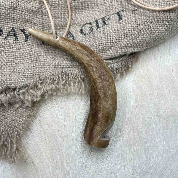 Dog whistle deer horn | handcarved | No. 3