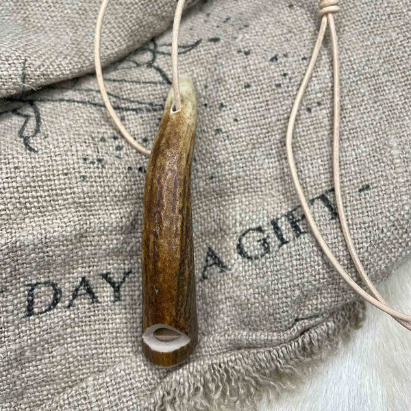 Dog whistle deer horn | handcarved | No. 4