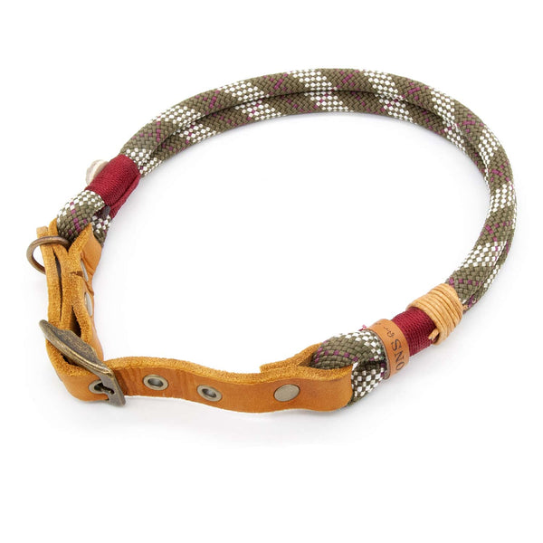 Handgefertigtes Hundehalsband Tau 10 mm mit Schnalle, Highland Green - exklusiv im designgeschützten Stil