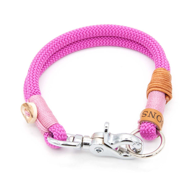 Hochwertiges 8 mm Halsband Pretty in Pink aus Tau, mit Karabiner, einzigartig und perfekt für ausgewachsene Hunde