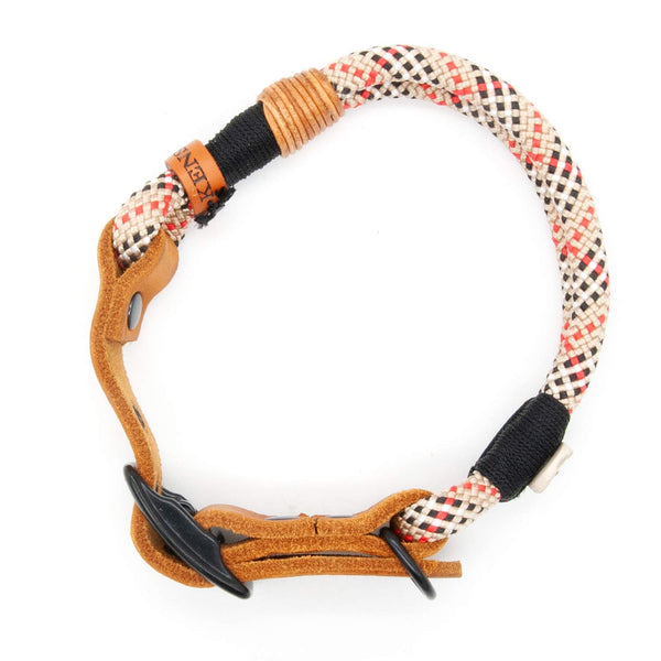 Exklusives 8 mm Hundehalsband Highland Houndstooth aus Tau mit verstellbarer Schnalle, edel und einzigartig