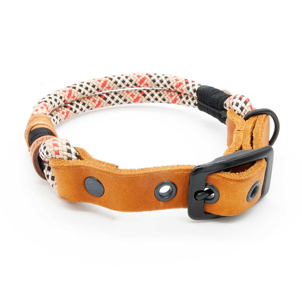 Hundehalsband Tau 8 mm Schnalle verstellbar, Highland Houndstooth - handgefertigt, exklusiv im designgeschützten Stil