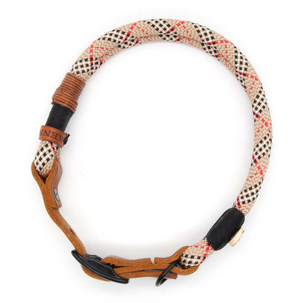 Handgefertigtes Hundehalsband Tau 10 mm mit Schnalle, Highland Houndstooth - exklusiv im designgeschützten Stil