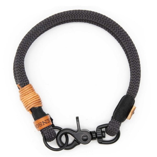 Hochwertiges 8 mm Halsband Charcoal Charm aus Tau, mit Karabiner, einzigartig und perfekt für ausgewachsene Hunde