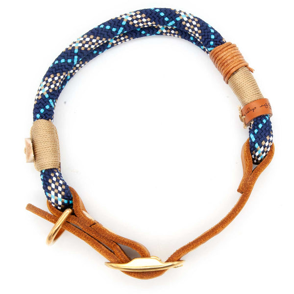 Exklusives 10 mm Hundehalsband Highland Sky aus Tau mit verstellbarer Schnalle, edel und einzigartig