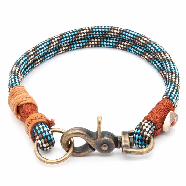 Handgefertigtes Tau-Hundehalsband 8 mm mit Karabiner, Bavarian Rustic - exklusiv im designgeschützten Stil