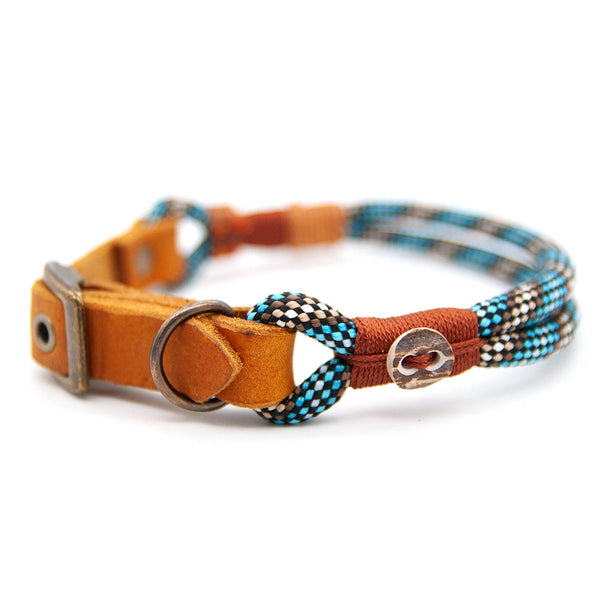 Exklusives 8 mm Hundehalsband Bavarian Rustic aus Tau mit verstellbarer Schnalle, edel und einzigartig