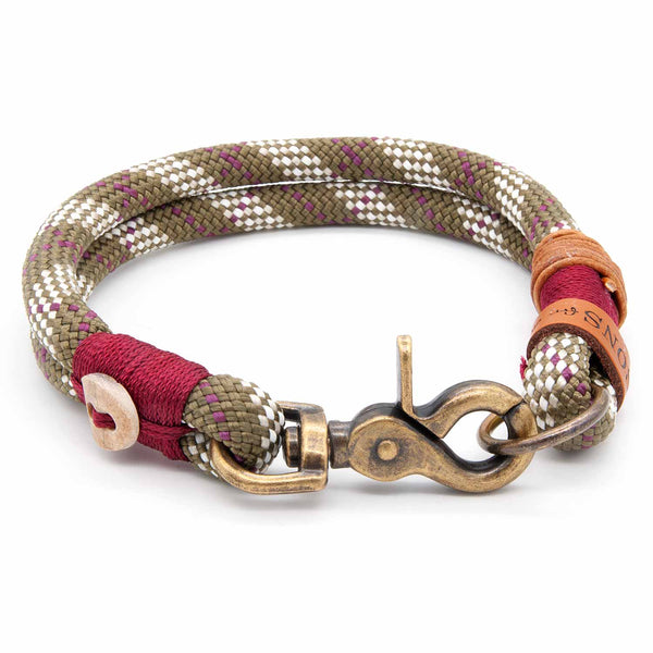 Hundehalsband Tau 10 mm mit Karabiner, Highland Green - handgefertigt, exklusiv im designgeschützten Stil