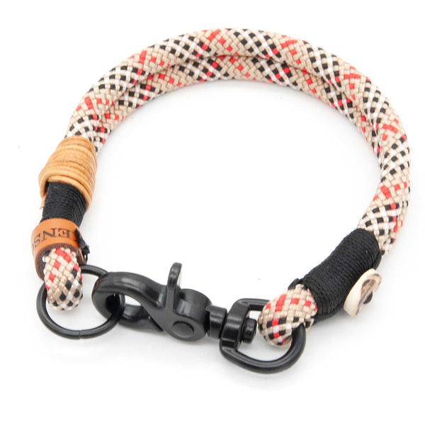 Handgefertigtes Tau-Hundehalsband 8 mm mit Karabiner, Highland Houndstooth - exklusiv im designgeschützten Stil