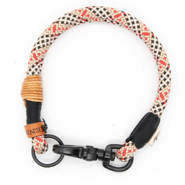 Exklusives 8 mm Hundehalsband Highland Houndstooth aus Tau mit stabilem Karabiner, edel und einzigartig