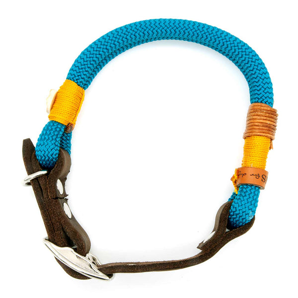 Handgefertigtes Hundehalsband Tau 10 mm mit Schnalle, Turquoise Treasure - exklusiv im designgeschützten Stil