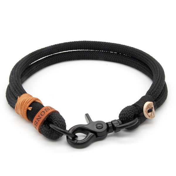 Handgefertigtes Hundehalsband Tau 10 mm mit Karabiner, Midnight Mystery - exklusiv im designgeschützten Stil