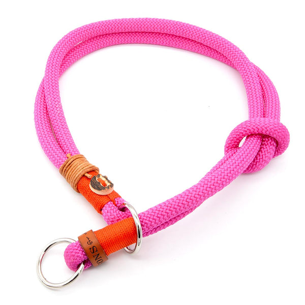 Handgefertigtes Zugstopp-Hundehalsband Pink-Orange - komfortabel, praktisch, sicher. Ein zeitloses Must-have.