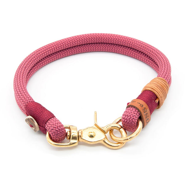 Hundehalsband Tau 10 mm mit Karabiner, Vino Rouge - handgefertigt, exklusiv im designgeschützten Stil