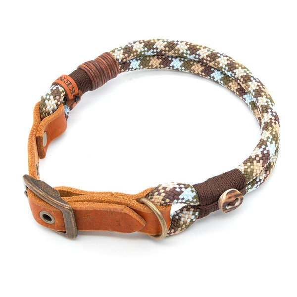 Hundehalsband Tau 10 mm Schnalle verstellbar, Wilderness Whimsy - handgefertigt, exklusiv im designgeschützten Stil