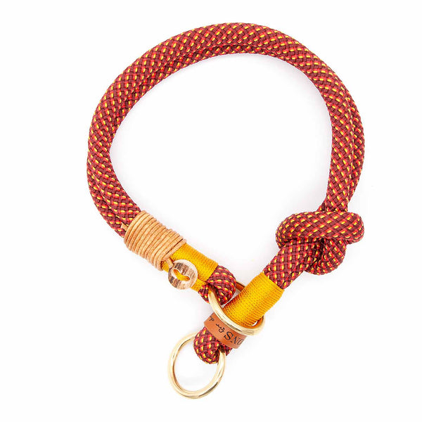 Stilvolles Hundehalsband Golden Fireball, robust, fellschonend und maßgefertigt auf deinen Hund